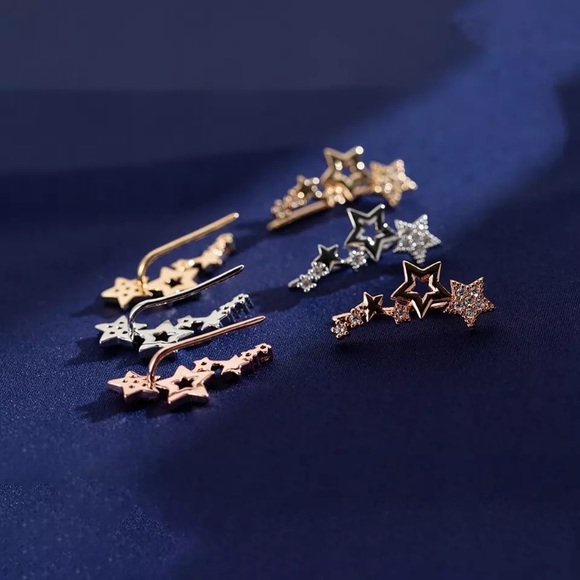 ⚜️[𝟯𝟬%𝗢𝗙𝗙|𝗯𝘂𝗻𝗱𝗹𝗲𝘀 𝟯+]⚜️CZ 18K Constellation Climber Earrings NEW - Picture 8 of 10